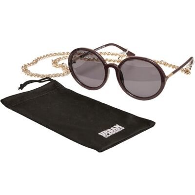 Urban Classics Sunglasses Cannes with Chain Lunettes de Soleil Mixte, Cerise, taille unique Urban Classics Sunglasses Cannes with Chain Lunettes de Soleil Mixte, Cerise, taille unique