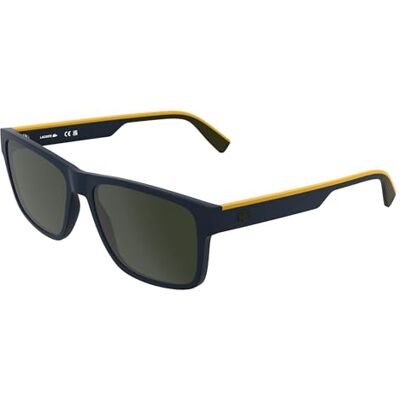 Lacoste Lunettes de soleil pour homme L6076S Bleu mat avec verres solides kaki foncé Lacoste Lunettes de soleil pour homme L6076S Bleu mat avec verres solides kaki foncé