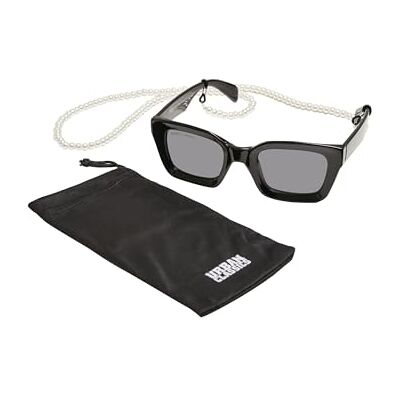Urban Classics Sunglasses Poros With Chain Lunettes de soleil unisexe Noir/marron, noir/noir, taille unique Urban Classics Sunglasses Poros With Chain Lunettes de soleil unisexe Noir/marron, noir/noir, taille unique