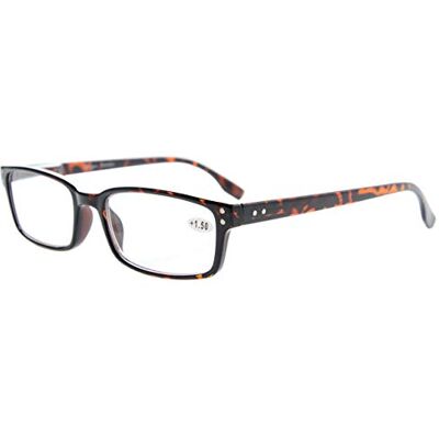 Eyekepper Lunettes de lecture classiques de qualité avec monture rectangulaire rétro avec charnière à ressort (homme et femme) Eyekepper Lunettes de lecture classiques de qualité avec monture rectangulaire rétro avec charnière à ressort (homme et femme)