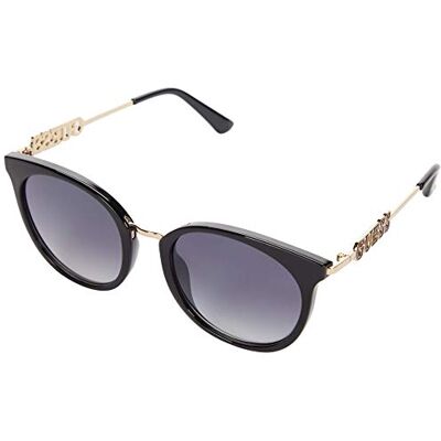 GUESS Lunettes de soleil pour femme, Noir brillant, 52 GUESS Lunettes de soleil pour femme, Noir brillant, 52