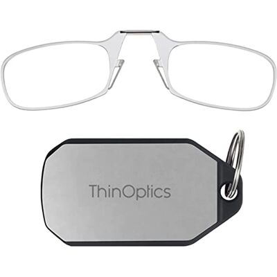 ThinOptics Lunettes de Lecture 2,50 Monture Transparente avec étui Porte-clés – Lunettes rectangulaires compactes Pliables – Nez à Clipser – Force 2,50 avec Technologie Flex-Fit ThinOptics Lunettes de Lecture 2,50 Monture Transparente avec étui Porte-clés – Lunettes rectangulaires compactes Pliables – Nez à Clipser – Force 2,50 avec Technologie Flex-Fit