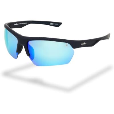 Foster Grant IRONMAN Stride unisex zonnebril – blauwe blade-montuur, groene meerlaagse spiegelglazen, UV400-bescherming, krasvrij en stootbestendig, licht sportframe Foster Grant IRONMAN Stride unisex zonnebril – blauwe blade-montuur, groene meerlaagse spiegelglazen, UV400-bescherming, krasvrij en stootbestendig, licht sportframe