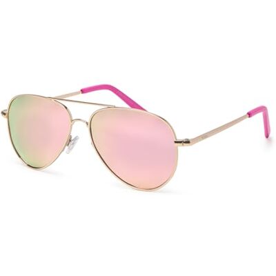 Kiddus Lunettes de soleil polarisées enfant fille 9 10 11 12 ans, UV400 CAT3, protection solaire junior, monture en métal résistant, CE ISO REACH, 03 Or Kiddus Lunettes de soleil polarisées enfant fille 9 10 11 12 ans, UV400 CAT3, protection solaire junior, monture en métal résistant, CE ISO REACH, 03 Or