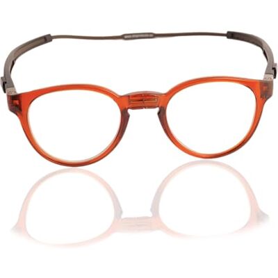 Clic Eyewear Tube Pantos Orange Foncé/Café (+1,5) Lunettes de lecture avec aimant flexibles Lunettes de lecture homme/femme Lunettes de lecture avec aimant Fabriqué en Italie Clic Eyewear Tube Pantos Orange Foncé/Café (+1,5) Lunettes de lecture avec aimant flexibles Lunettes de lecture homme/femme Lunettes de lecture avec aimant Fabriqué en Italie