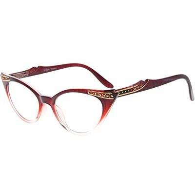 Eyekepper Cateyes Lunettes Femme (Rouge Transparent, 0.00) Eyekepper Cateyes Lunettes Femme (Rouge Transparent, 0.00)