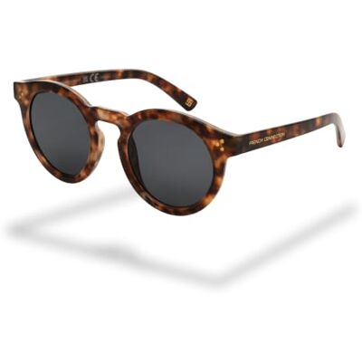 Foster Grant French Connection Etta zonnebril dames – rond montuur schildpadlook, getinte polycarbonaat glazen, UV400 bescherming, kras- en schokbestendig, licht montuur Foster Grant French Connection Etta zonnebril dames – rond montuur schildpadlook, getinte polycarbonaat glazen, UV400 bescherming, kras- en schokbestendig, licht montuur
