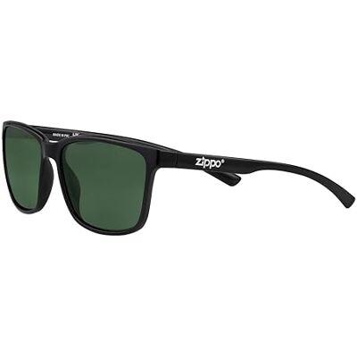 Zippo Lunettes de soleil Cristal/noir/vert polarisés Unisexe Homme et Femme Protection UV400 Certifié CE Zippo Lunettes de soleil Cristal/noir/vert polarisés Unisexe Homme et Femme Protection UV400 Certifié CE
