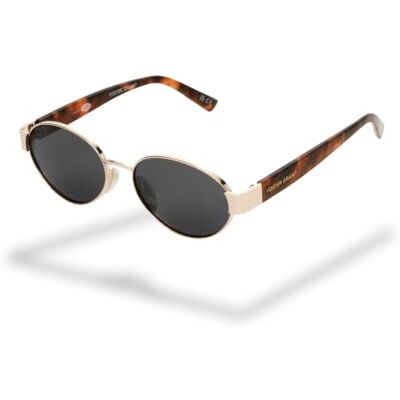 Foster Grant ovale trend dameszonnebril – schildpad metaalframe met groene glazen, krasvrij & stootbestendig, UV400-bescherming voor een moderne look Foster Grant ovale trend dameszonnebril – schildpad metaalframe met groene glazen, krasvrij & stootbestendig, UV400-bescherming voor een moderne look