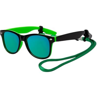 Kiddus Lunettes de Soleil Polarisées pour Fille, Garçon, Enfant a partir de 6 ans. 100% Protection Solaire UV400. Conçues à Barcelone. Modèle: Noir et vert Kiddus Lunettes de Soleil Polarisées pour Fille, Garçon, Enfant a partir de 6 ans. 100% Protection Solaire UV400. Conçues à Barcelone. Modèle: Noir et vert