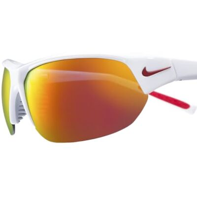 NIKE Skylon Ace IU8046 Lunettes de soleil de sport pour course à pied, entraînement en plein air, blanc/gris miroir rouge, taille unique NIKE Skylon Ace IU8046 Lunettes de soleil de sport pour course à pied, entraînement en plein air, blanc/gris miroir rouge, taille unique