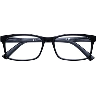 Zippo Lunettes de lecture de ®, faite avec un cadre de lignes douces, idéale pour les hommes et les femmes, dioptrie +1,50, couleur noire Zippo Lunettes de lecture de ®, faite avec un cadre de lignes douces, idéale pour les hommes et les femmes, dioptrie +1,50, couleur noire