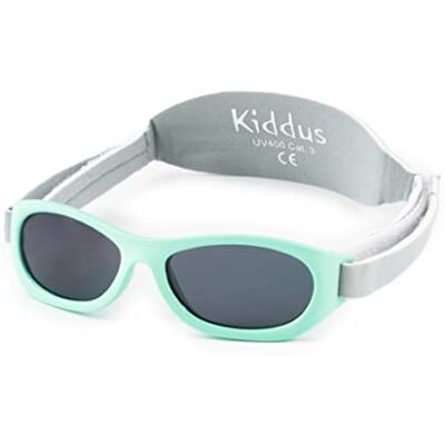 Kiddus Lunettes de Soleil Baby 0-12-24 mois. 100% Protection Solaire UV400. Lunettes Soleil Garçon Fille Bebe 1-2 ans. Bande Réglable en Néoprène Douce. Sans BPA Kiddus Lunettes de Soleil Baby 0-12-24 mois. 100% Protection Solaire UV400. Lunettes Soleil Garçon Fille Bebe 1-2 ans. Bande Réglable en Néoprène Douce. Sans BPA