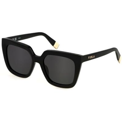 Furla Lunettes pour femme, Noir brillant, 53 Furla Lunettes pour femme, Noir brillant, 53