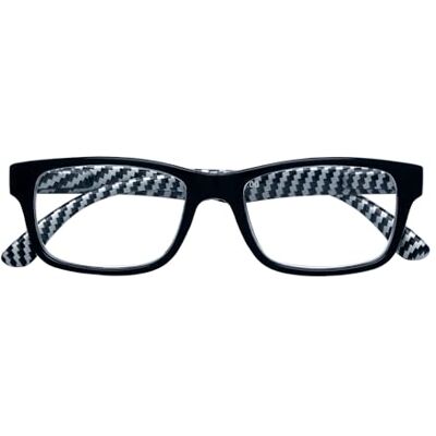 Zippo Lunettes de lecture de ®, faite avec un cadre de lignes douces, idéale pour les hommes et les femmes, dioptrie +2.00, couleur noire, enchères internes en fibre de carbone Zippo Lunettes de lecture de ®, faite avec un cadre de lignes douces, idéale pour les hommes et les femmes, dioptrie +2.00, couleur noire, enchères internes en fibre de carbone