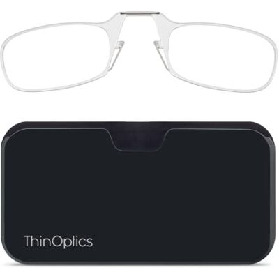 ThinOptics Lunettes de lecture avec étui universel, graduation de résistance 1.00, monture transparente ThinOptics Lunettes de lecture avec étui universel, graduation de résistance 1.00, monture transparente