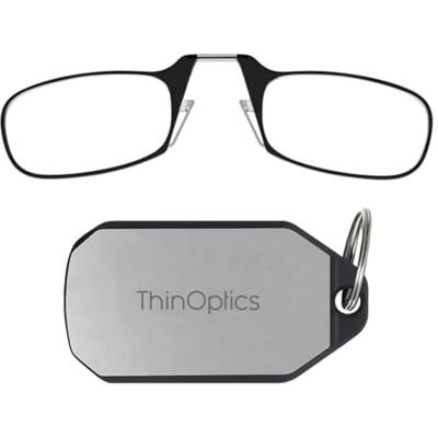 ThinOptics Lunettes de Lecture avec Monture Noire 2,50 avec étui Porte-clés – Lunettes rectangulaires compactes Pliables – Nez à Clipser – Force 2,50 avec Technologie Flex-Fit ThinOptics Lunettes de Lecture avec Monture Noire 2,50 avec étui Porte-clés – Lunettes rectangulaires compactes Pliables – Nez à Clipser – Force 2,50 avec Technologie Flex-Fit