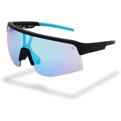 Foster Grant IRONMAN Shield unisex zonnebril – zwart montuur, turquoise spiegelglazen, UV400-bescherming, krasvrij en stootbestendig, licht sportframe Foster Grant IRONMAN Shield unisex zonnebril – zwart montuur, turquoise spiegelglazen, UV400-bescherming, krasvrij en stootbestendig, licht sportframe