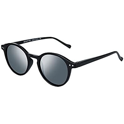 ZENOTTIC Lunette de soleil polarisé Rétro Classique Ronde Rétro Lunettes de soleil UV400 Cadre Homme Femme (NOIR MAT + GRIS) ZENOTTIC Lunette de soleil polarisé Rétro Classique Ronde Rétro Lunettes de soleil UV400 Cadre Homme Femme (NOIR MAT + GRIS)