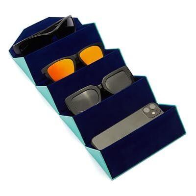 HAWKERS Étui à lunettes rigide Capacité pour 4 lunettes Étui à lunettes pour voyage Fermeture aimantée HAWKERS Étui à lunettes rigide Capacité pour 4 lunettes Étui à lunettes pour voyage Fermeture aimantée