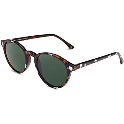 CLANDESTINE Round Cream Habana Dark Green Lunettes de soleil Nylon HD homme & femme CLANDESTINE Round Cream Habana Dark Green Lunettes de soleil Nylon HD homme & femme