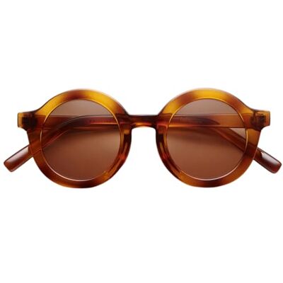 BABYMOCS Lunettes de soleil rondes pour homme et femme Rétro Vintage Protection UV400 Unisexe Légères et durables en plastique recyclé Design suédois, ambre BABYMOCS Lunettes de soleil rondes pour homme et femme Rétro Vintage Protection UV400 Unisexe Légères et durables en plastique recyclé Design suédois, ambre