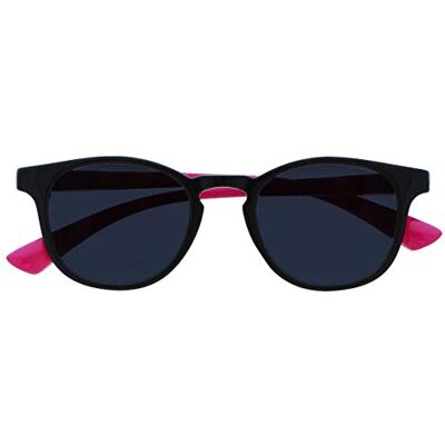 OPULIZE Bop S47-F Lunettes de soleil pour enfant Monture ronde Protection UV400 Protection des yeux Confort Charnières à ressort Noir/rose fluo OPULIZE Bop S47-F Lunettes de soleil pour enfant Monture ronde Protection UV400 Protection des yeux Confort Charnières à ressort Noir/rose fluo