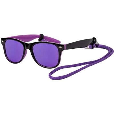 Kiddus Lunettes de Soleil Polarisées pour Fille, Garçon, Enfant a partir de 6 ans. 100% Protection Solaire UV400. Sac en microfibre fourni. Modèle: Noir et fuchsia Kiddus Lunettes de Soleil Polarisées pour Fille, Garçon, Enfant a partir de 6 ans. 100% Protection Solaire UV400. Sac en microfibre fourni. Modèle: Noir et fuchsia