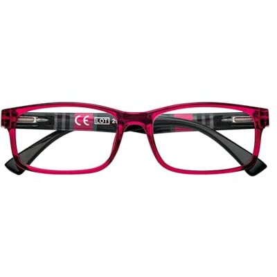 Zippo Lunettes de lecture de ®, faites avec un cadre de lignes douces, idéale pour les hommes et les femmes, dioptrie +3,50, rouge à rayures rouges Zippo Lunettes de lecture de ®, faites avec un cadre de lignes douces, idéale pour les hommes et les femmes, dioptrie +3,50, rouge à rayures rouges