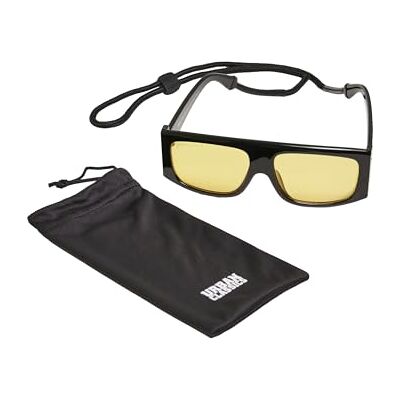 Urban Classics Sunglasses Raja with Strap Lunettes de Soleil, Noir/Jaune, taille unique Mixte, Noir/Jaune, taille unique Urban Classics Sunglasses Raja with Strap Lunettes de Soleil, Noir/Jaune, taille unique Mixte, Noir/Jaune, taille unique