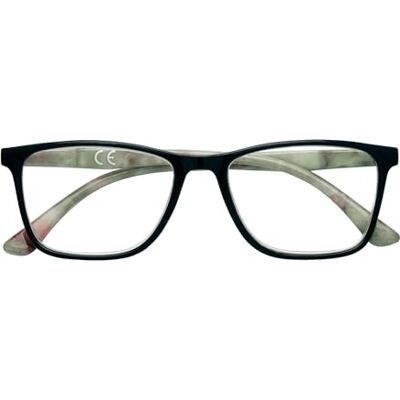 Zippo Lunettes de lecture de ®, faite avec un cadre de lignes douces, idéale pour les hommes et les femmes, dioptre +2.00, couleur noire, tiges grises Zippo Lunettes de lecture de ®, faite avec un cadre de lignes douces, idéale pour les hommes et les femmes, dioptre +2.00, couleur noire, tiges grises