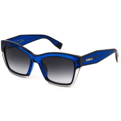Furla SFU778V Lunettes Shiny TRANSP.Blue, 55 pour femme, Bleu (Shiny Transp.Blue), 55 Furla SFU778V Lunettes Shiny TRANSP.Blue, 55 pour femme, Bleu (Shiny Transp.Blue), 55