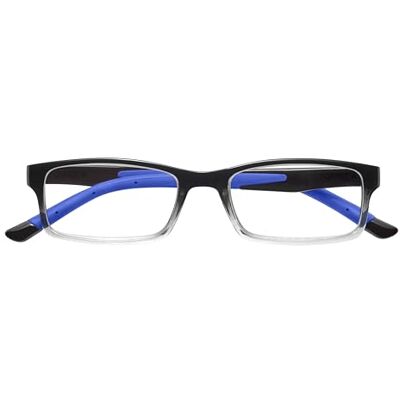 Zippo Lunettes de lecture de ®, faite avec un cadre de lignes douces, idéale pour les hommes et les femmes, dioptrie +3,50, noire ombragée, Rodons bleus Zippo Lunettes de lecture de ®, faite avec un cadre de lignes douces, idéale pour les hommes et les femmes, dioptrie +3,50, noire ombragée, Rodons bleus