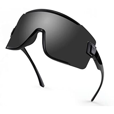 Karsaer Vision Big Shield Lunettes de soleil enveloppantes Rave pour homme et femme avec visière de soleil fluo pour cyclisme, ski des années 80 et 90 Karsaer Vision Big Shield Lunettes de soleil enveloppantes Rave pour homme et femme avec visière de soleil fluo pour cyclisme, ski des années 80 et 90