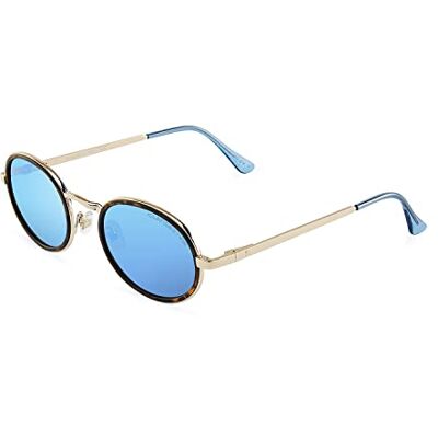 CLANDESTINE Round Collections Men and Women Anti-glare HD Unisex Sunglasses, Ovo 17 Havana Or Nylon Hd Bleu Clair, Taille unique CLANDESTINE Round Collections Men and Women Anti-glare HD Unisex Sunglasses, Ovo 17 Havana Or Nylon Hd Bleu Clair, Taille unique