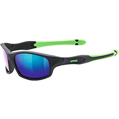 Uvex sportstyle 507 Lunettes de soleil pour enfant Effet miroir Avec bandeau Noir mat/vert Taille unique Uvex sportstyle 507 Lunettes de soleil pour enfant Effet miroir Avec bandeau Noir mat/vert Taille unique