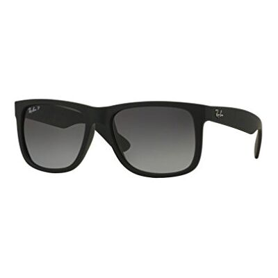 Ray-Ban Justin authentique RB 4165 622 / T3 55mm en caoutchouc noir/gris dégradé polarisants Ray-Ban Justin authentique RB 4165 622 / T3 55mm en caoutchouc noir/gris dégradé polarisants