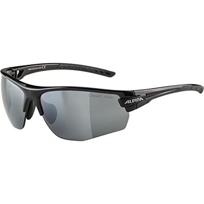 ALPINA TRI-SCRAY 2.0 HR Lunettes de sport et de vélo avec verres interchangeables interchangeables ajustables et incassables avec protection UV 100% pour adultes, noir, taille unique ALPINA TRI-SCRAY 2.0 HR Lunettes de sport et de vélo avec verres interchangeables interchangeables ajustables et incassables avec protection UV 100% pour adultes, noir, taille unique