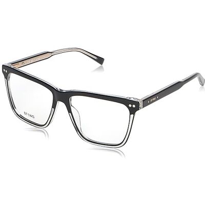 STING Lunettes de soleil pour femme, Top noir brillant + verre, 52 STING Lunettes de soleil pour femme, Top noir brillant + verre, 52