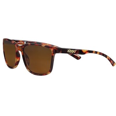 Zippo Lunettes de soleil Havane/marron polarisées Unisexe Homme et Femme Protection UV400 Certifié CE Zippo Lunettes de soleil Havane/marron polarisées Unisexe Homme et Femme Protection UV400 Certifié CE