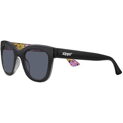 Zippo Lunettes de soleil Cristal/noir/gris miroir Unisexe Homme et Femme Protection UV400 Certifié CE Zippo Lunettes de soleil Cristal/noir/gris miroir Unisexe Homme et Femme Protection UV400 Certifié CE
