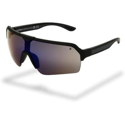 Foster Grant IRONMAN Shield herenzonnebril – zwarte shield-montuur, navyblauwe spiegelglazen, UV400-bescherming, krasvrij en stootbestendig, licht sportframe Foster Grant IRONMAN Shield herenzonnebril – zwarte shield-montuur, navyblauwe spiegelglazen, UV400-bescherming, krasvrij en stootbestendig, licht sportframe