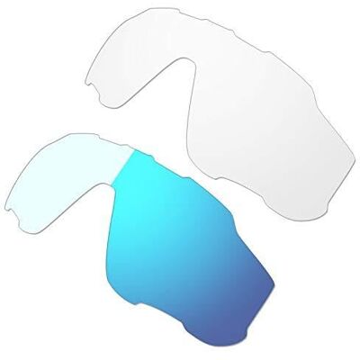 HKUCO Lentilles de rechange pour hommes pour lunettes de soleil Oakley Jawbreaker Transparent/Photochromic-Blue HKUCO Lentilles de rechange pour hommes pour lunettes de soleil Oakley Jawbreaker Transparent/Photochromic-Blue