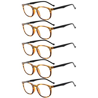 Eyekepper Pack de 5 Scharniere de printemps 80's Classic Lesebrille Amber +1.0 Eyekepper Pack de 5 Scharniere de printemps 80's Classic Lesebrille Amber +1.0