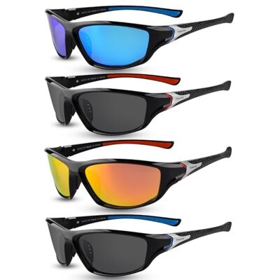 DASHUAIGE 4 Pièces Lunettes De Soleil Homme, Lunette Polarisante, UV 400 Lunettes De Soleil Homme Femme Polarisation Vélo Ski Golf Pêche Trekking DASHUAIGE 4 Pièces Lunettes De Soleil Homme, Lunette Polarisante, UV 400 Lunettes De Soleil Homme Femme Polarisation Vélo Ski Golf Pêche Trekking