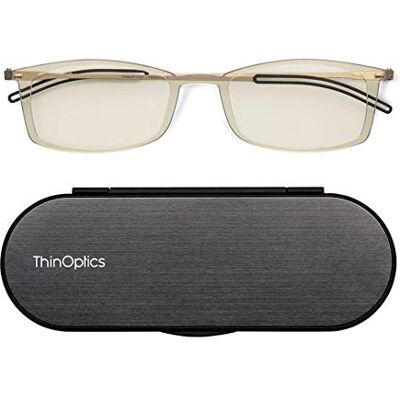ThinOptics Lunettes d'ordinateur – Lunettes anti-lumière bleue – Unisexe pour homme et femme – Avec étui magnétique Milano – Lunettes ultra fines pour ordinateur ThinOptics Lunettes d'ordinateur – Lunettes anti-lumière bleue – Unisexe pour homme et femme – Avec étui magnétique Milano – Lunettes ultra fines pour ordinateur