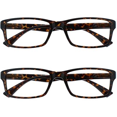 Lunettes de lecture Opulize Tortue Marron - Pack de 2 pour Hommes et Femmes Lunettes de lecture Opulize Tortue Marron - Pack de 2 pour Hommes et Femmes