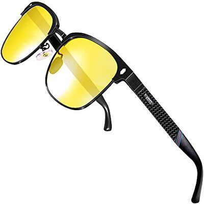ATTCL Homme Lunettes De Soleil Polarisé Semi-cerclées Al-Mg métal Cadre Super Léger UV400 CAT 3 CE, Vision Nocturne, M ATTCL Homme Lunettes De Soleil Polarisé Semi-cerclées Al-Mg métal Cadre Super Léger UV400 CAT 3 CE, Vision Nocturne, M