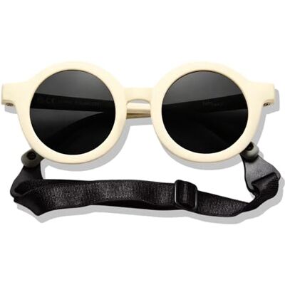 BABYMOCS Lunettes de soleil rondes pour enfants de 1,5 à 8 ans Protection UV 100 % Flexibles Sans BPA Sans substances nocives Avec bande Design suédois, Lait BABYMOCS Lunettes de soleil rondes pour enfants de 1,5 à 8 ans Protection UV 100 % Flexibles Sans BPA Sans substances nocives Avec bande Design suédois, Lait