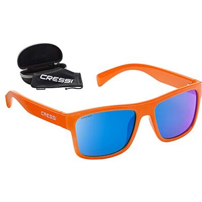 CRESSI Spike Sunglasses Lunettes de Soleil Sportif Adulte Unisexe, Orange/Mirrored Verres Bleu, Taille Unique CRESSI Spike Sunglasses Lunettes de Soleil Sportif Adulte Unisexe, Orange/Mirrored Verres Bleu, Taille Unique